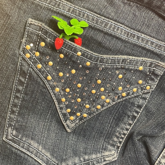 Milky Way Bedazzled/Gemstones/Rhinestones Jeans ✨ Y2K Flare Wide leg - Picture 3 of 7
